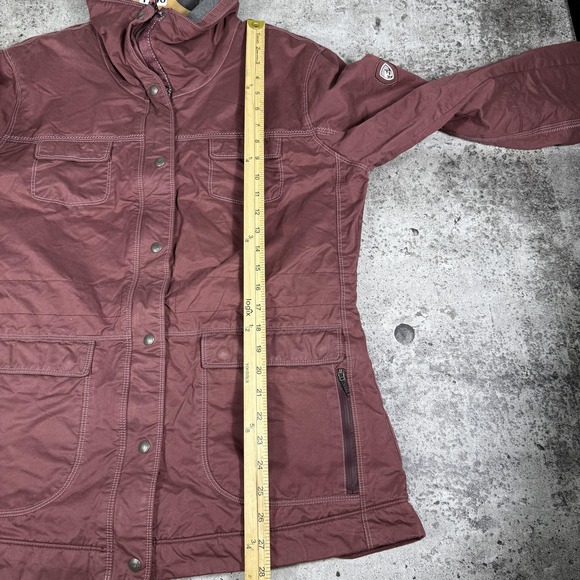 Kuhl Projekt Jacket Womens Large Maroon Hooded Quilted Lined Outdoor Coat Casual - Picture 6 of 8